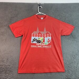Vintage Kentucky Derby 117 Shirt Mens Large Red Trench 1991 Horse Racing Tee 90s